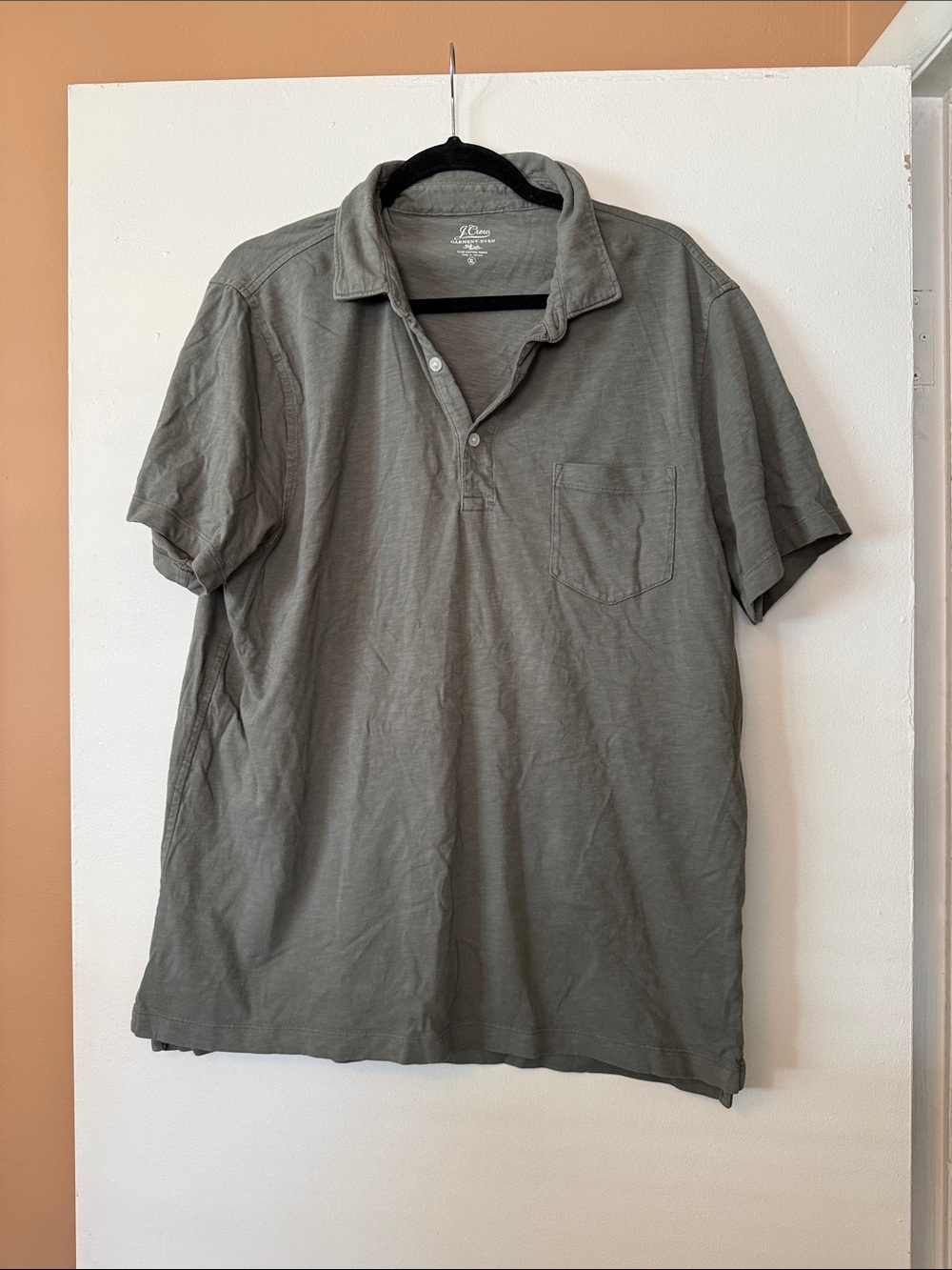 J. Crew Short Sleeve Cotton Polo in Olive